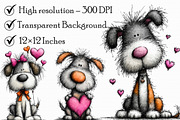 Whimsical Puppy Love Valentine Clipa, an Illustration by Libby Wishes (Thumbnail 7 of 7)