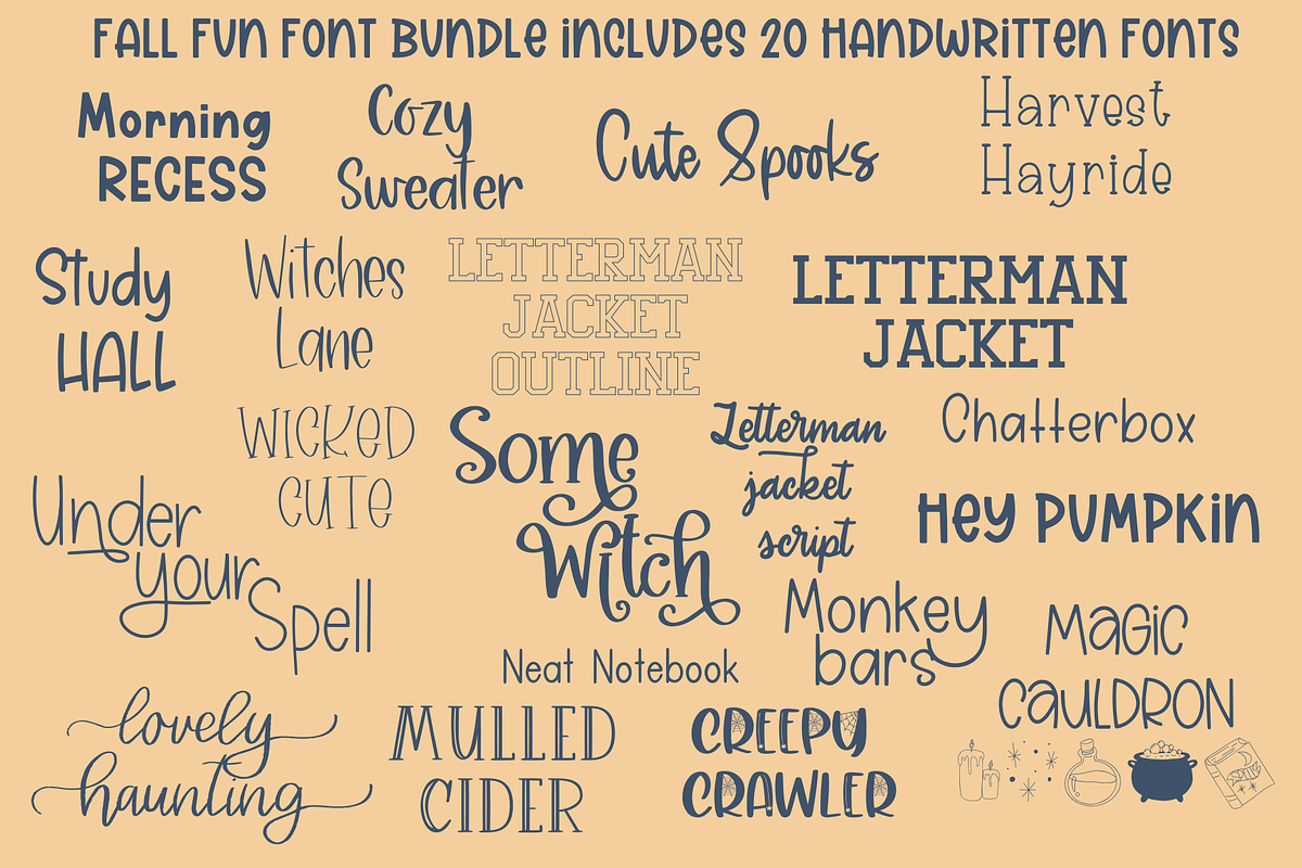 Fall Handwritten Font Bundle, a Handwritten Font by Designing Digitals (Photo 2 of 8)