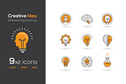 Creative idea vector icons set, an Outline Icon by MaryArt (Thumbnail 1 of 5)