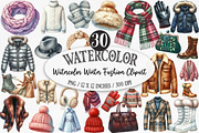 Watercolor Winter Fashion Clipart, an Illustration by Designking (Thumbnail 1 of 5)