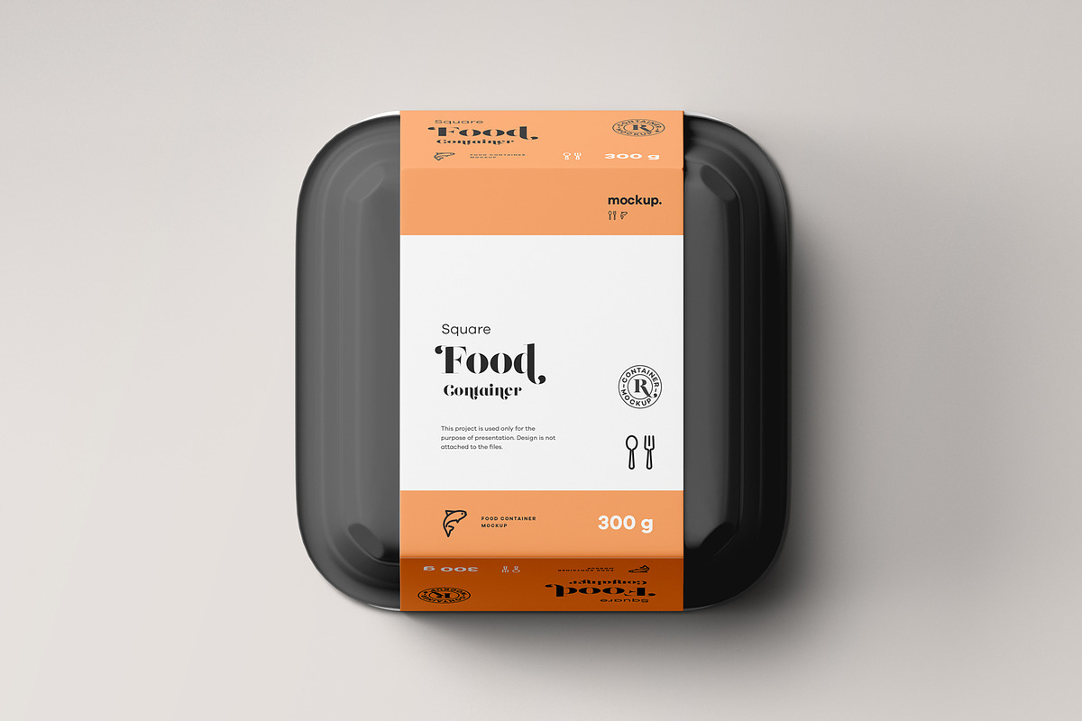 Square Food Container Mock-up, a Cups & Container Mockup by Yogurt86 (Photo 7 of 13)