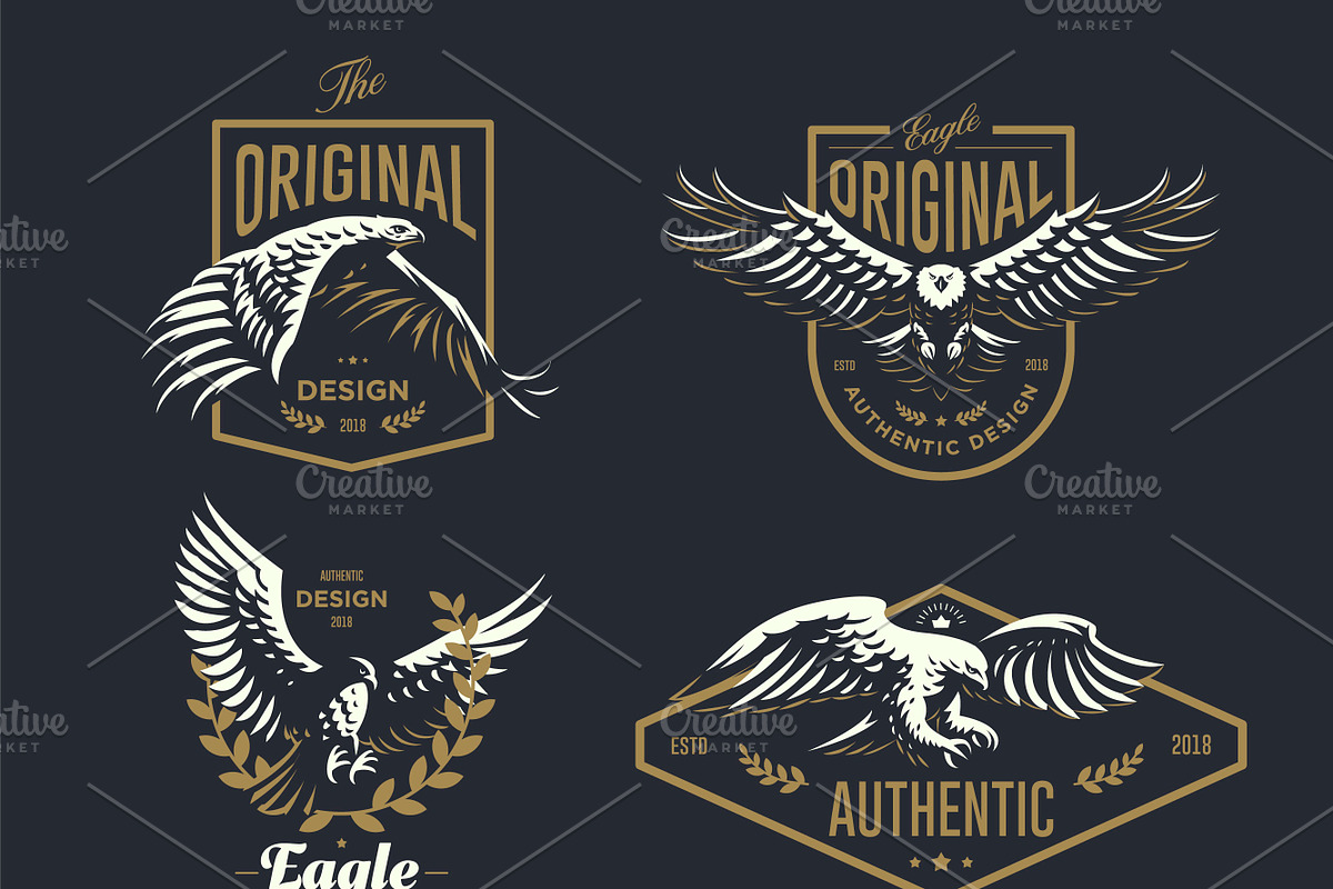 Set of the emblem with the eagle., an Animal Illustration by Masterlevsha (Photo 2 of 5)