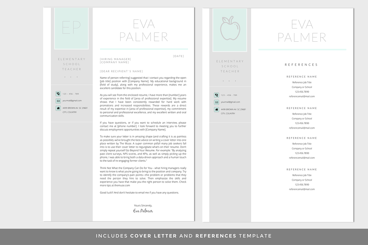 Resume Template for Word / CV, a Resume Template by PAPPERMINT RESUME STUDIO (Photo 4 of 8)