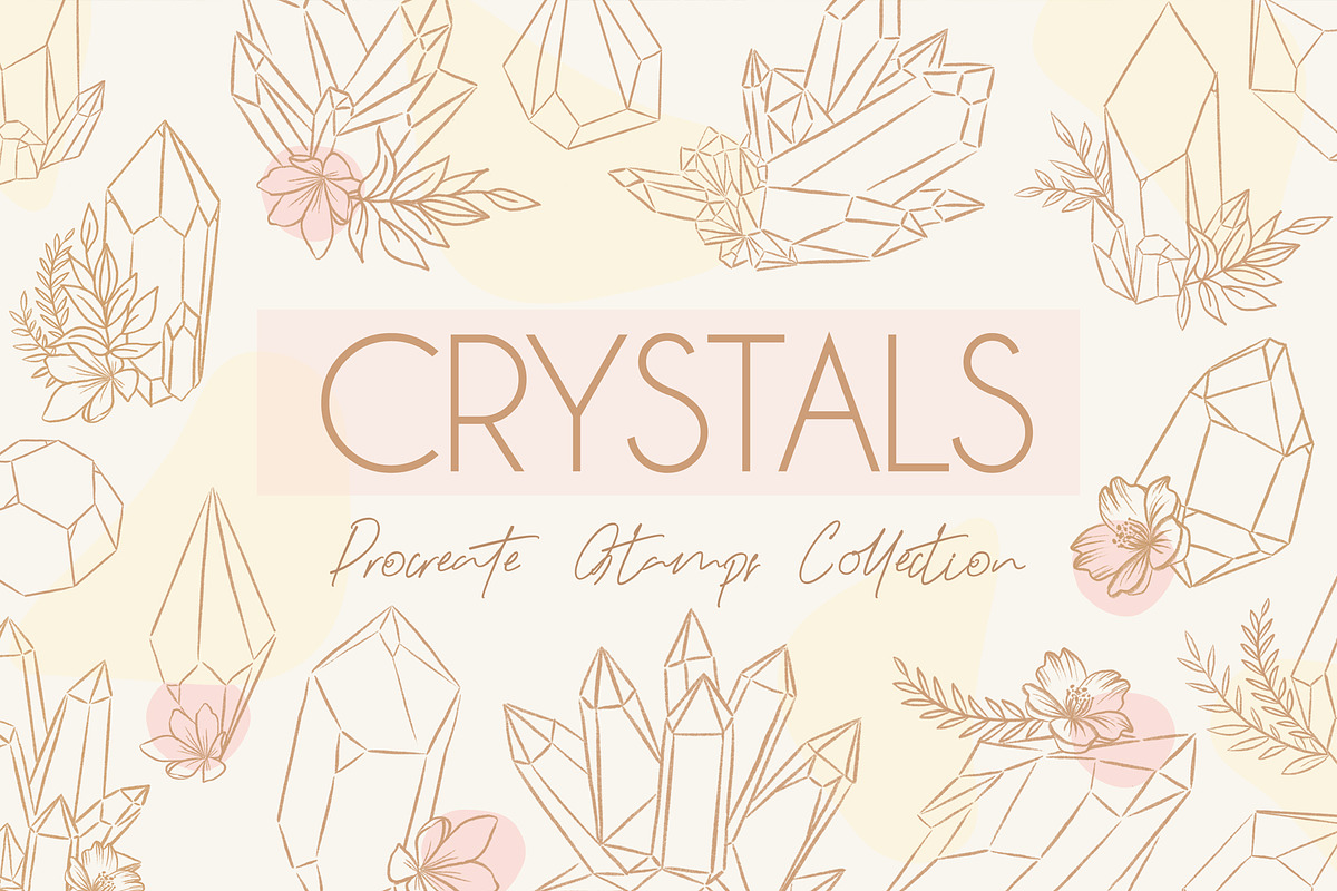 Crystals flower Stamps Procreate, a Brush Add-On by MakeMyPlaceDesign (Photo 1 of 2)