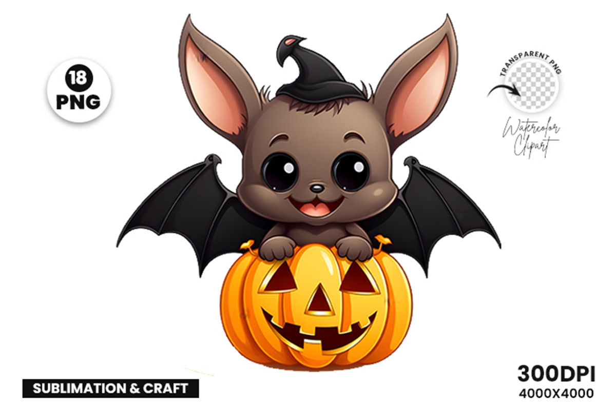 Halloween Bat Sublimation PNG Bundle, a Seasonal Illustration by Creative Arslan (Photo 8 of 9)