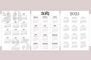 Yearly Calendar Template 2025