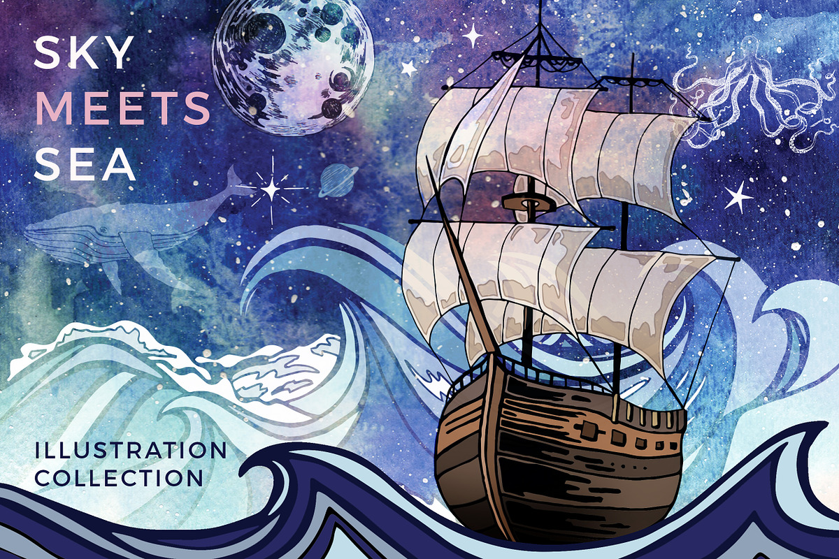 Sky Meets Sea Collection, an Illustration by Barn Owl Studio (Photo 1 of 6)