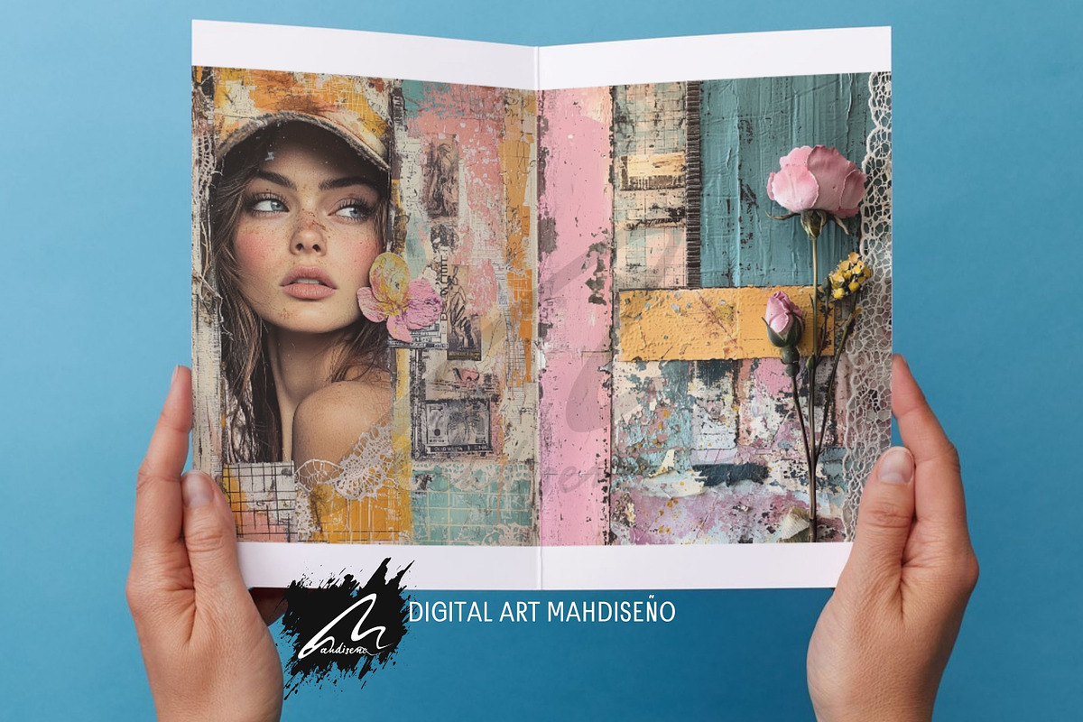 Shabby Portrait Mixed Media Pages, a Person Illustration by Digital Art Mahdiseño (Photo 4 of 10)