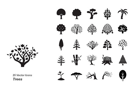 Trees vector icons, an Icon by Jisun Park