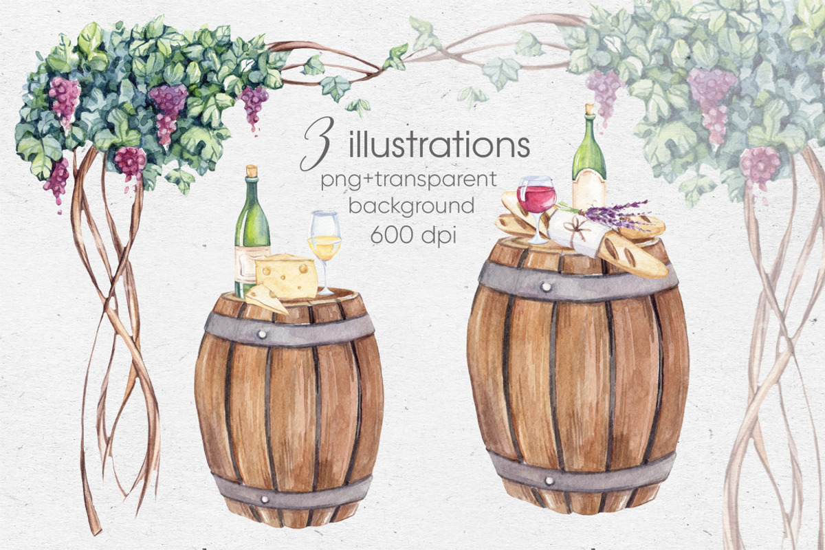 Watercolor Picnic in Tuscany, an Illustration by S_ARTLOVE (Photo 3 of 7)