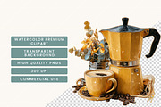 Watercolor Coffee Clipart Bundle, an Object Illustration by BusyDaydesign (Thumbnail 5 of 9)