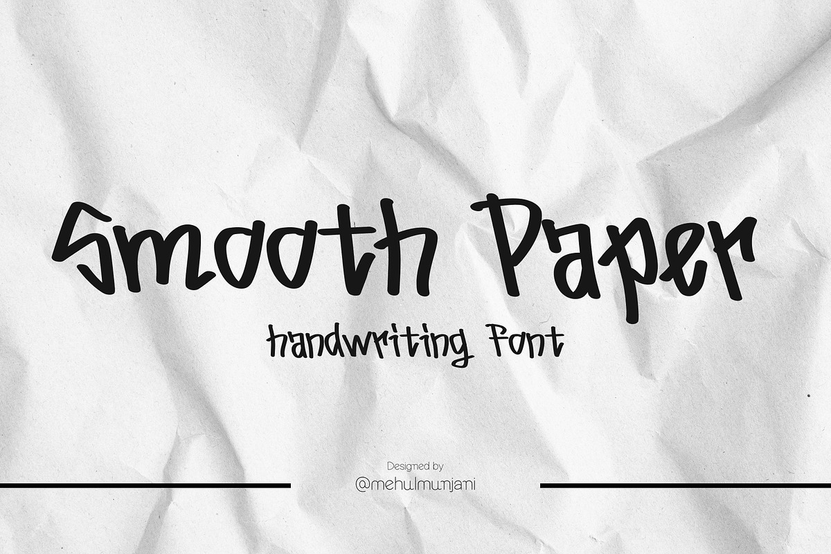 Smooth Paper Handwriting Font, a Sans Serif Font by Mehul Munjani (Photo 1 of 10)