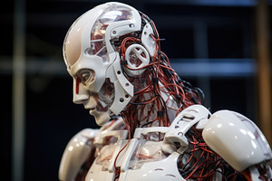 Close up shot of a female robot at t, a Photo by Iftikhar Alam