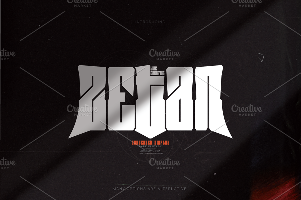 Zetan-Metal Modern Typeface, a Blackletter Font by Linecreative (Photo 1 of 8)