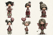 Whimsical Girls Clipart Bundle, an Illustration by DreamCafeArt (Thumbnail 2 of 8)