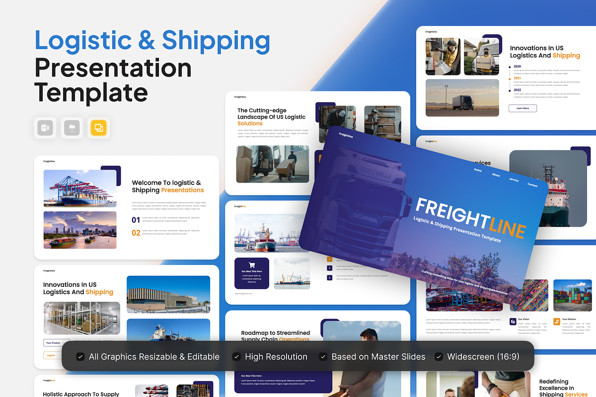 Logistic & Shipping Google Slide, a Presentation Template by Annora Studio (Photo 1 of 5)