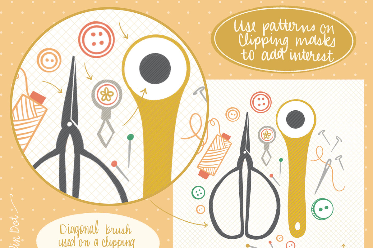 Grid, Dot & Line Procreate Brush Set, a Brush Add-On by Sometimes Crafter Studio (Photo 8 of 9)