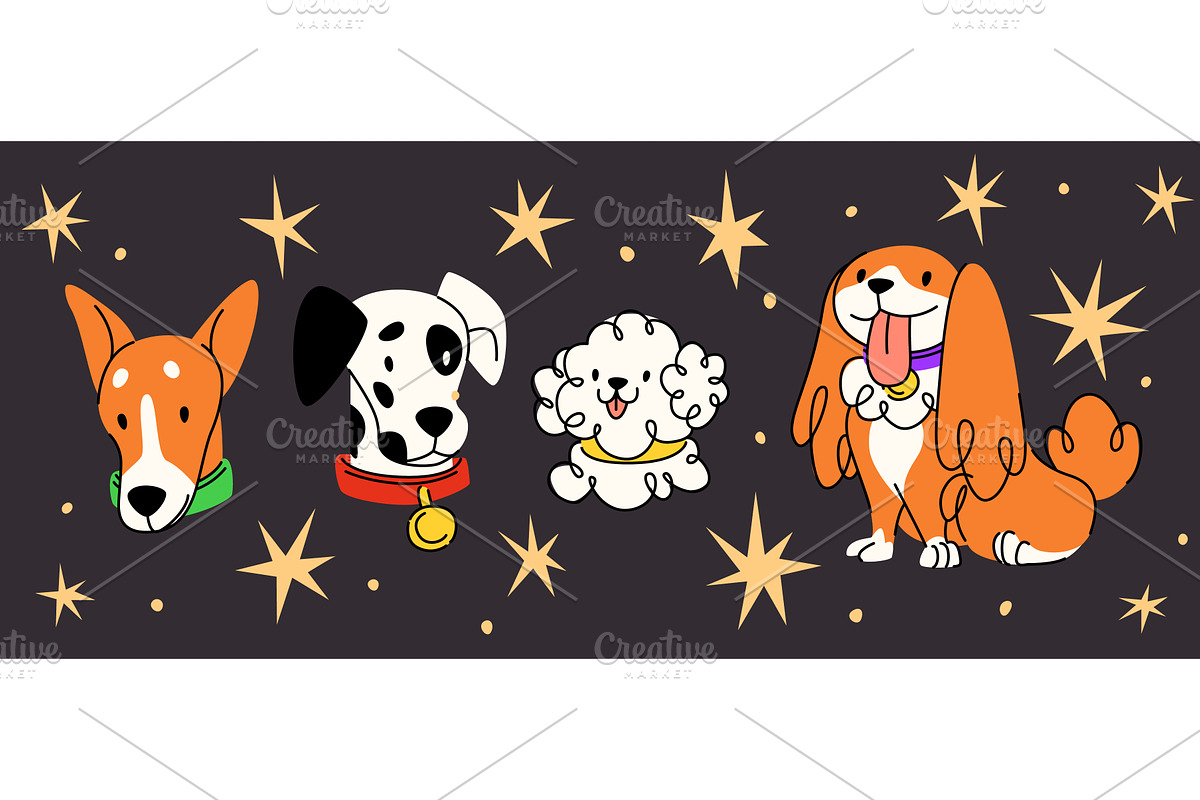 Retro doodle dog illustrations, an Animal Illustration by art PVP - market