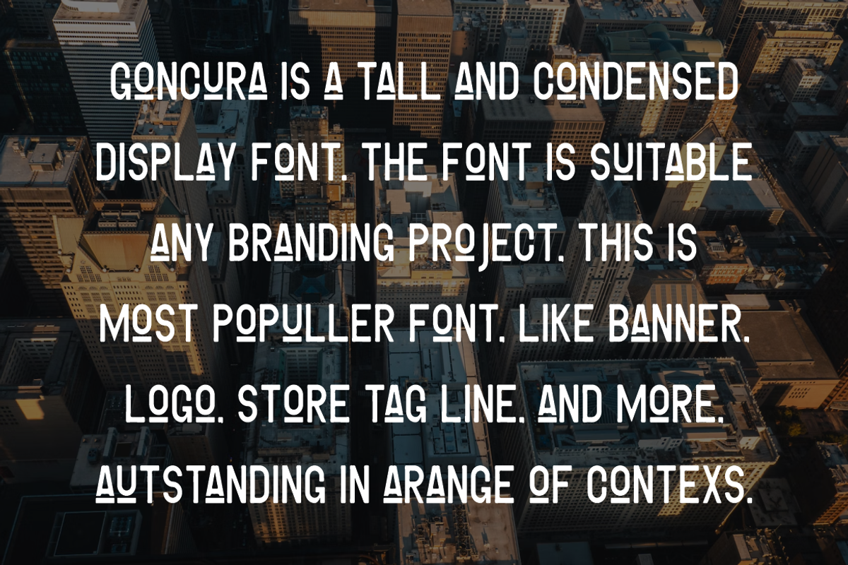Goncura - Condensed Font, a Sans Serif Font by QR Design Studio (Photo 3 of 6)