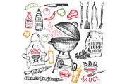 BBQ Hand-drawn Elements Set, an Object Graphic by Paul Lesser (Thumbnail 1 of 2)