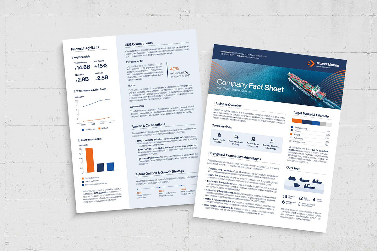 Fact Sheet Template, a Flyer Template by BrandPacks