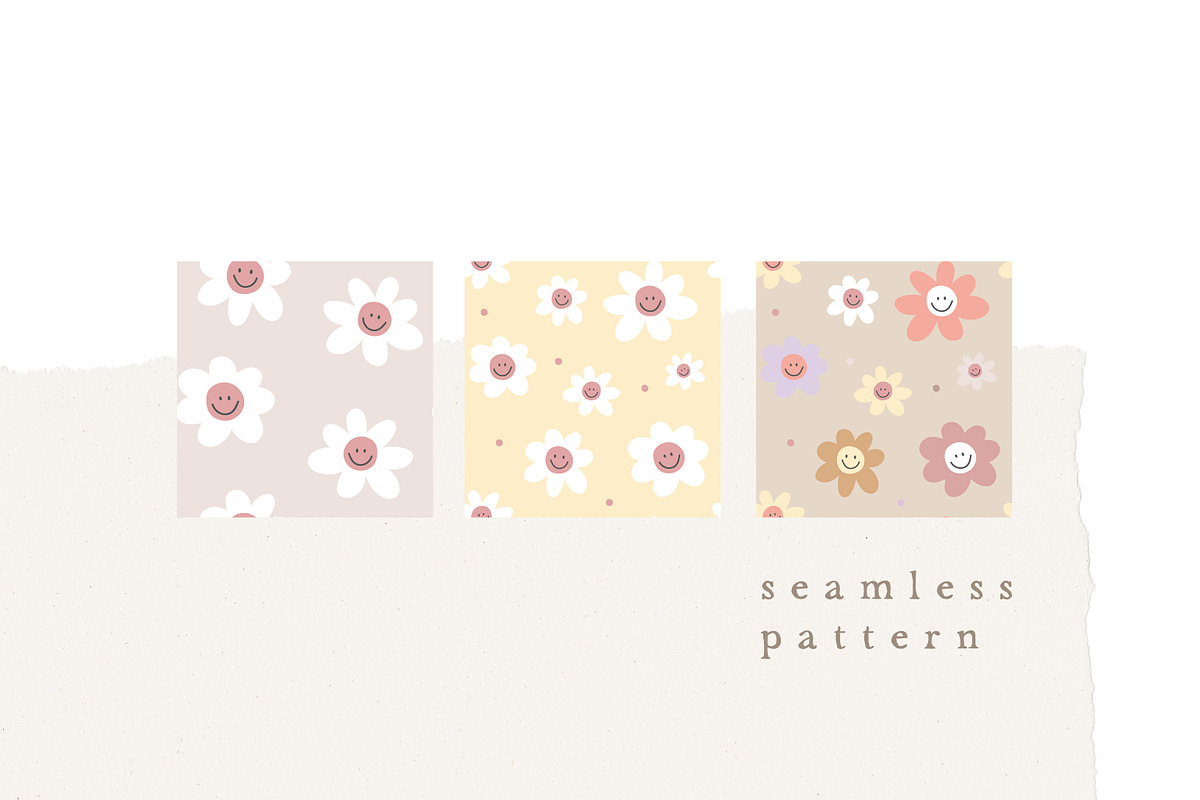 PATTERN SMILE FLOWER / vector & png, a Pattern Graphic by KruthDesign (Photo 5 of 8)