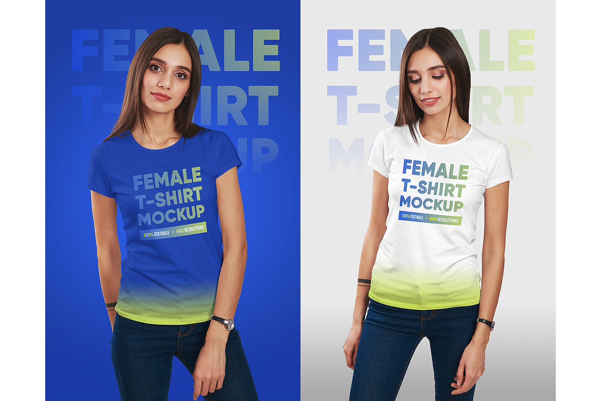 Female T-Shirt Mockups Vol 3 Part 1, a Shirt Mockup by Hi, Mock-Up! (Photo 4 of 10)