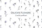 Engraved flowers seamless patterns, a Pattern Graphic by Good Studio (Thumbnail 1 of 6)