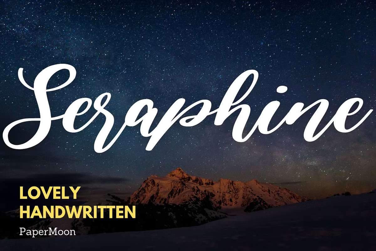 Seraphine Handwritten Script Font, a Handwritten Font by GearShift (Photo 1 of 4)