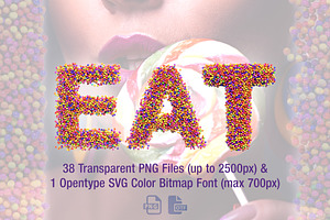 Ms Candy Bitmap Color Font & PNGs