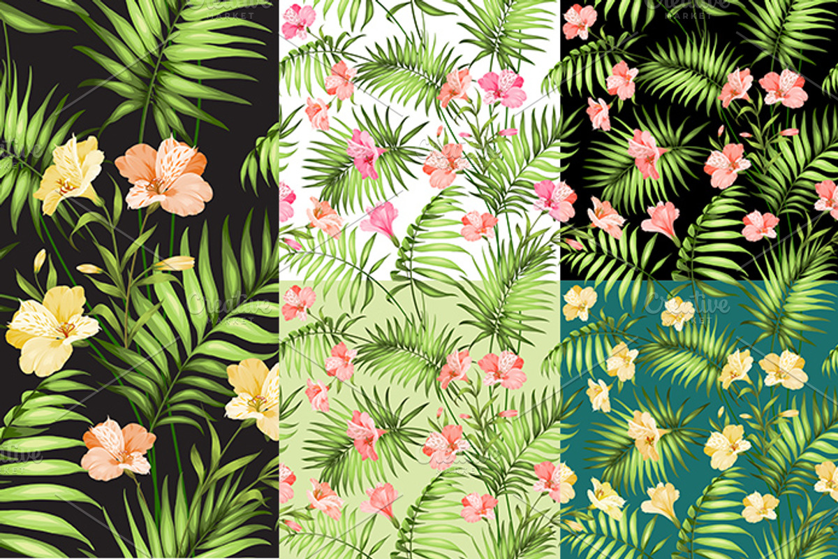 Seamless pattern of tropic flowers., a Pattern Graphic by Kotkoa (Photo 6 of 7)