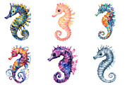 Seahorse Watercolor Clipart PNG, an Illustration by SinaCreation (Thumbnail 4 of 5)