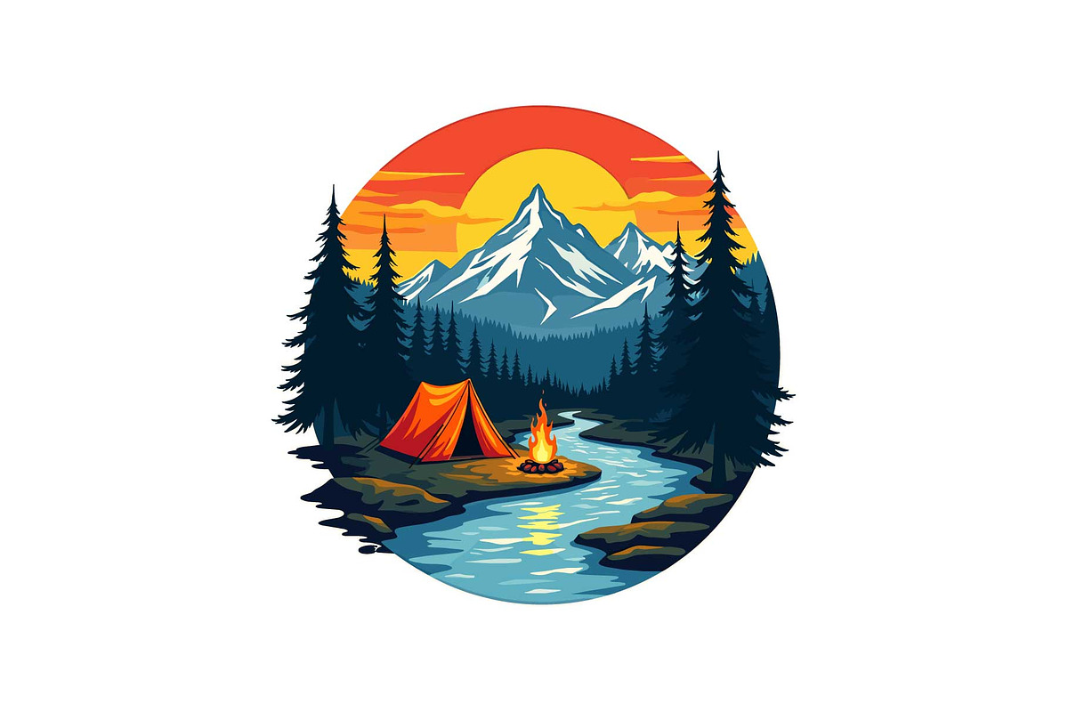 Outdoor Camping Badge Bundle, an Object Graphic by Gfx_Store (Photo 2 of 13)
