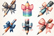 Pencil with Bow Back to School, an Illustration by DreamCafeArt (Thumbnail 5 of 5)