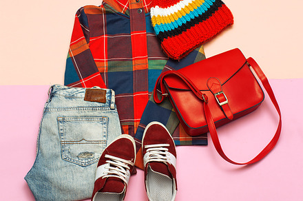 set of clothes. Checkered jacket, a Beauty & Fashion Photo by Jenya Porechenskaya