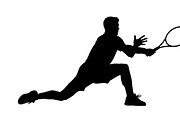 A dynamic Tennis Player Silhouettes, an Illustration by Amazin_art (Thumbnail 4 of 31)