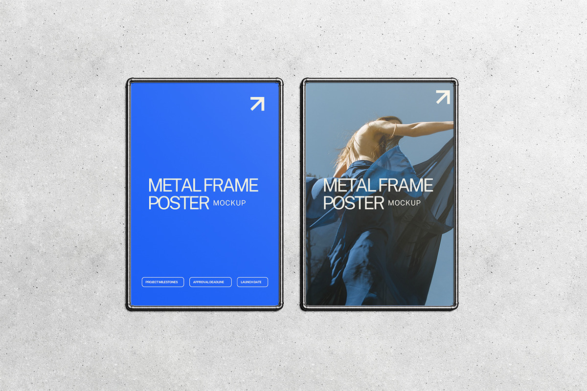 Metal Frame Poster Mockup, an Advertising Mockup by HanaSaka_Studio (Photo 3 of 5)