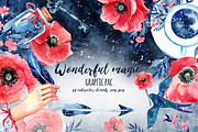 Wonderful set of watercolor grapfics, a Decorative Illustration by DigitalDream (Thumbnail 1 of 6)
