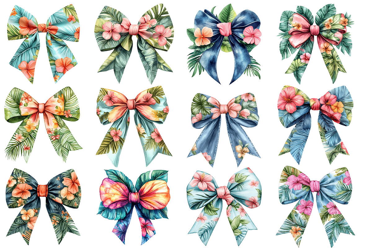 Preppy Tropical Bow PNG, an Illustration by SinaCreation (Photo 2 of 5)