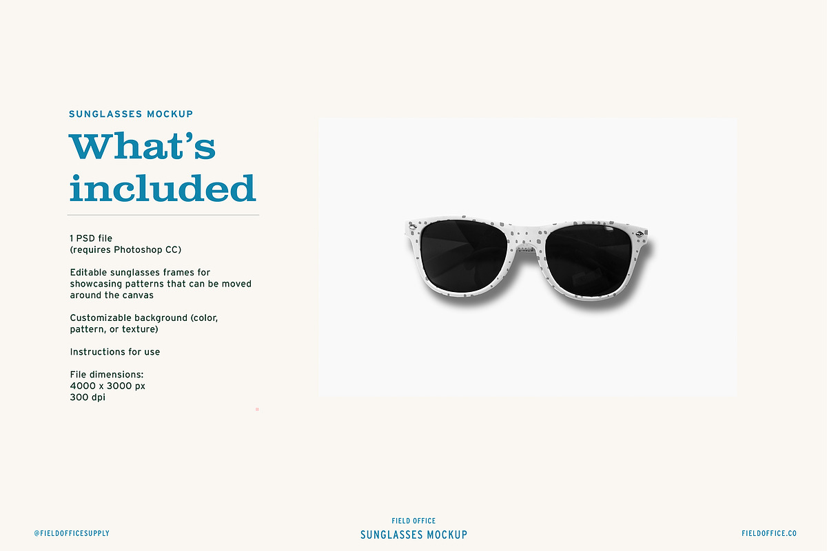 Sunglasses Mockup, a Merchandise Mockup by Field Office (Photo 5 of 5)