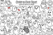 Christmas Ghost Clipart, an Illustration by SinaCreation (Thumbnail 1 of 7)