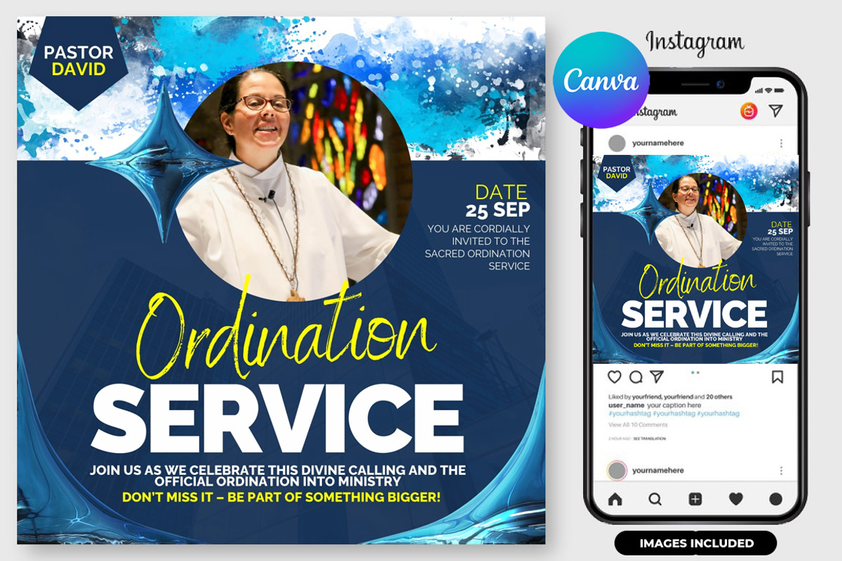 Ordination Service Flyer Template, a Graphic by graphicforest (Photo 2 of 3)