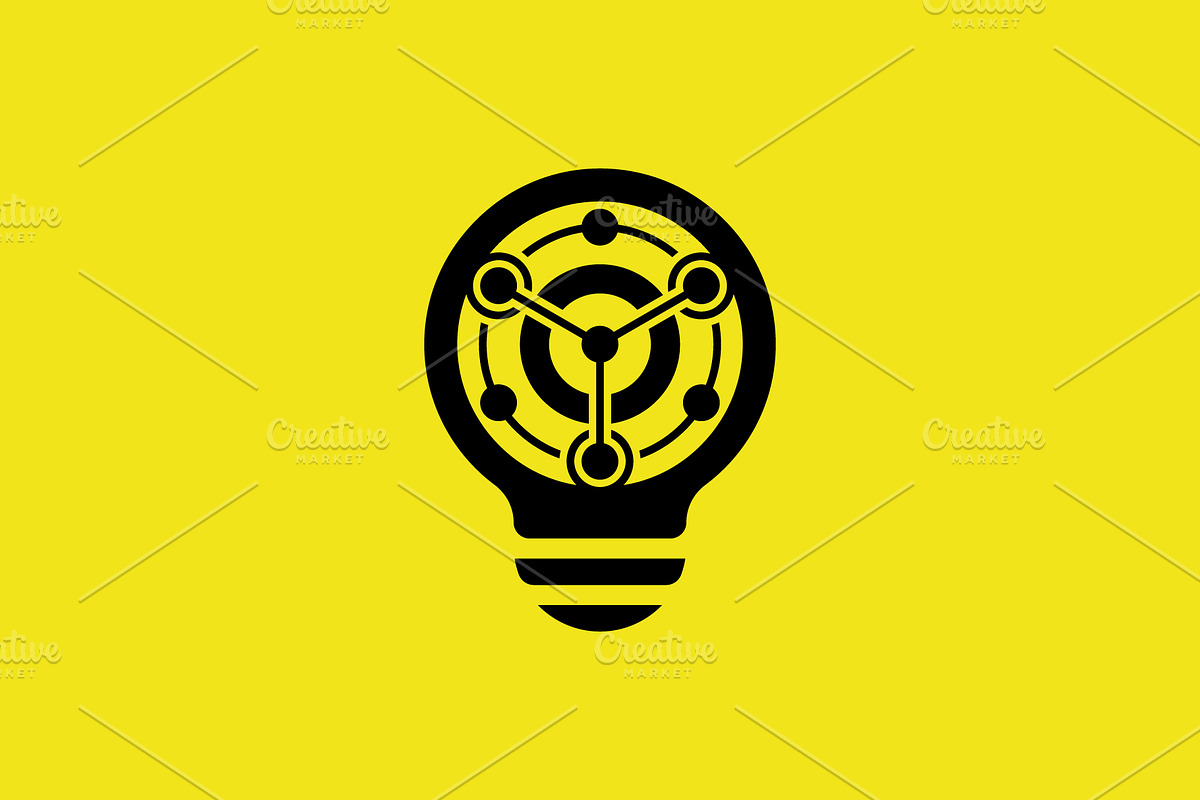 light bulb analytic data logo, a Branding & Logo Template by Rasagama Studio