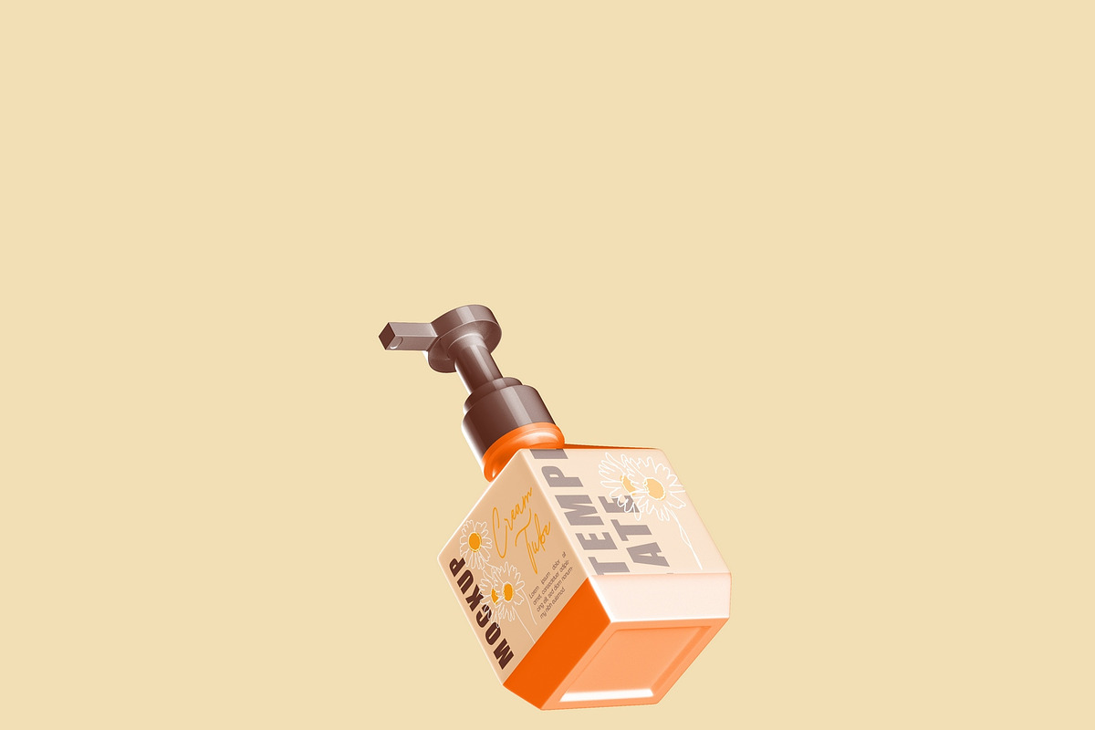 Cream Bottle with Box Mockup, a Mockup by OneVectorStock (Photo 7 of 10)