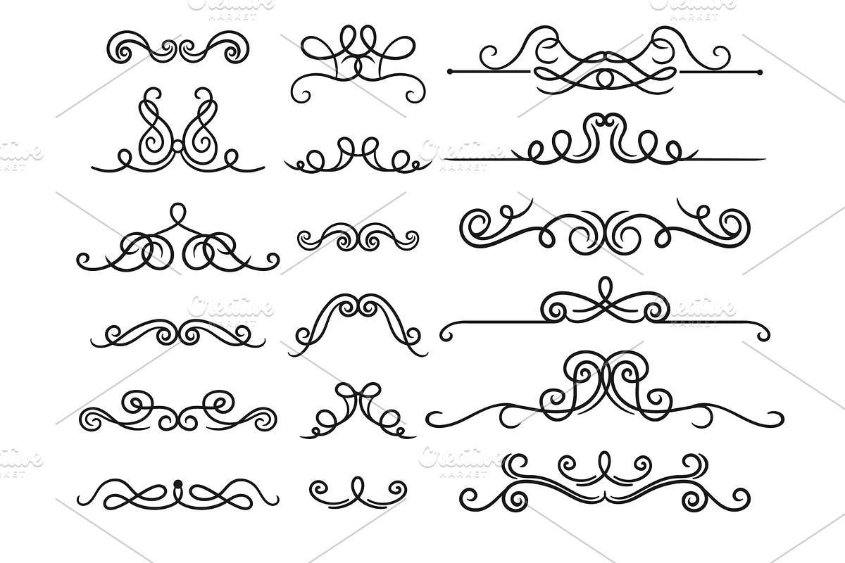 Swirl decorative dividers. Vintage, an Illustration by Vectorbuum