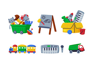 Different Colorful Kids Toy from, an Object Illustration by TopVectors