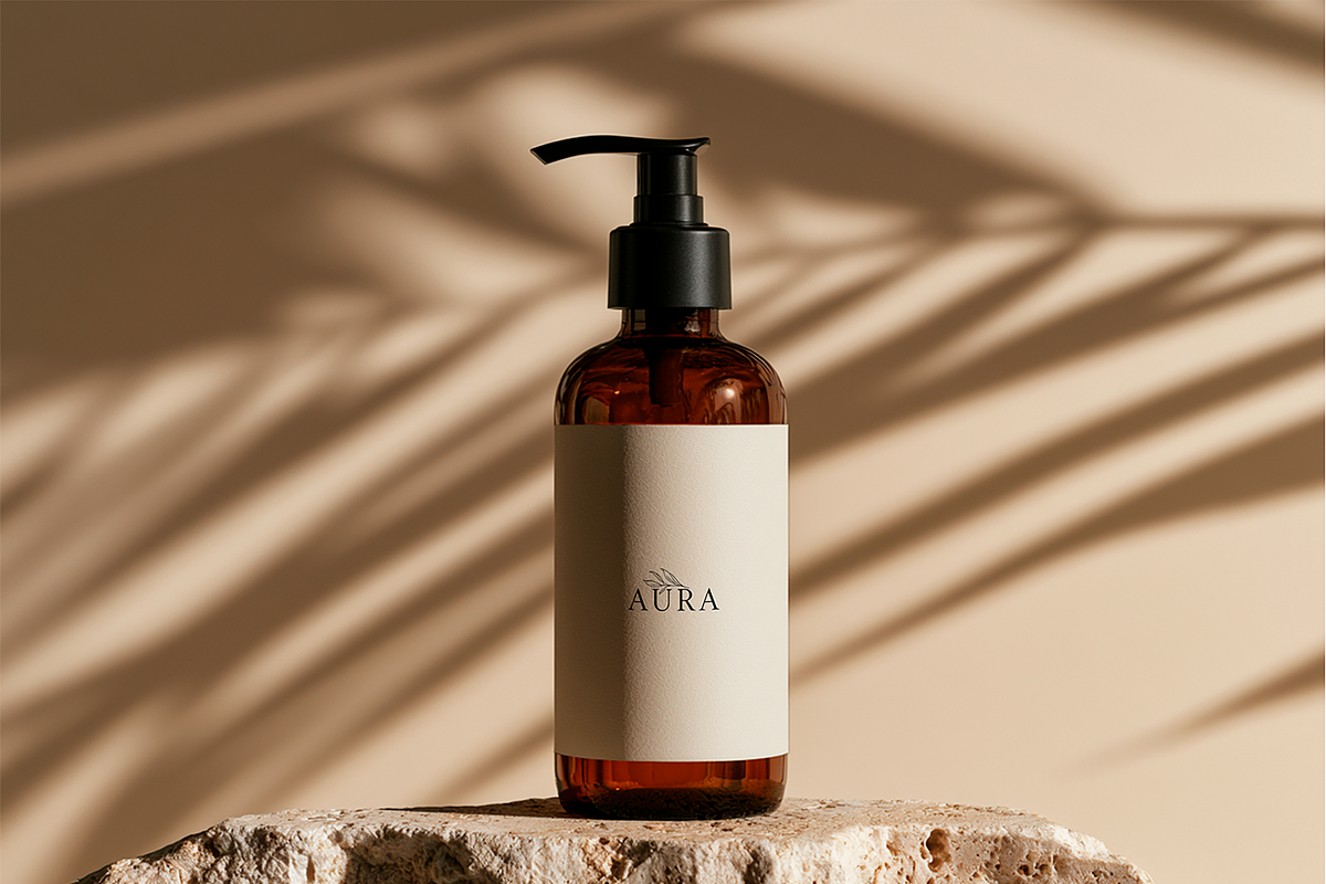 Amber Cosmetic Bottles Mockup 3 PSD, a Packaging Mockup by oxy_gen (Photo 4 of 4)
