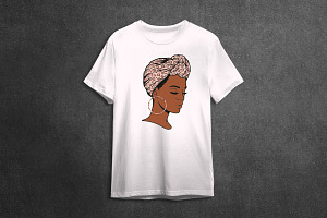 Black Girl Wear Leopard Bandana SVG