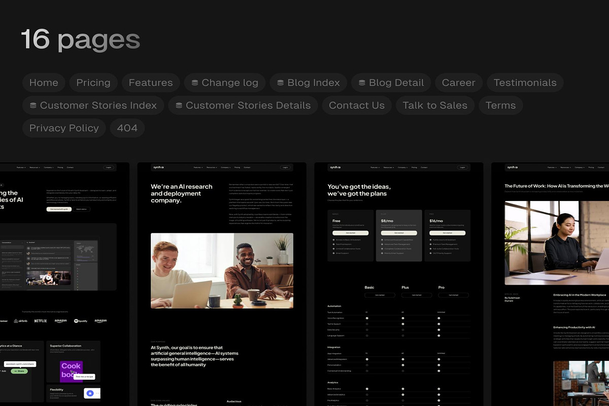 Synth - AI SaaS Template for Framer, an UI Kit Template by Lumina_ui_ux202 (Photo 3 of 8)