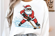 Santa Playing Ice Hockey Christmas P, an Illustration by Libby Wishes (Thumbnail 4 of 6)